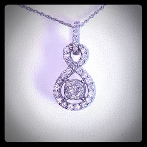 Sterling Silver Infinity Diamond Necklace